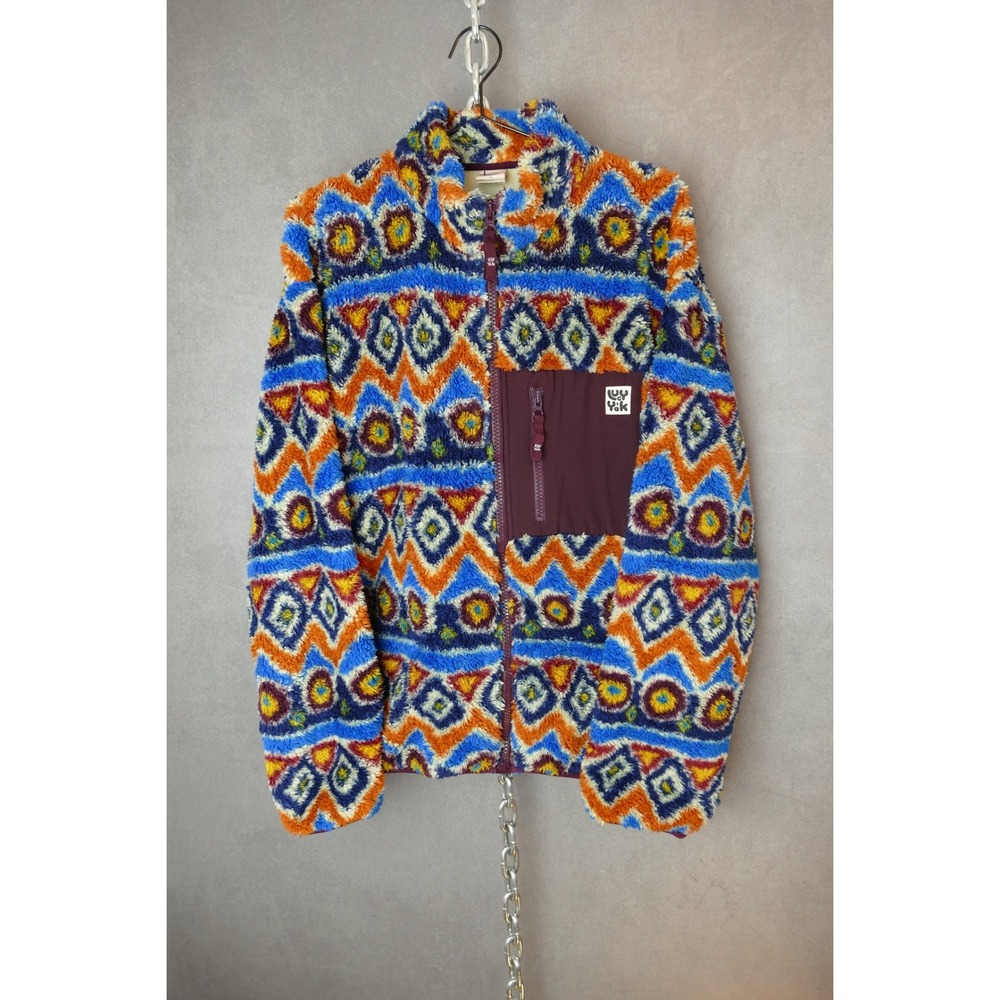 Lucy & Yak Fleece‎ Jacket Full Zip Aztec Diamond Pattern Women's Size L